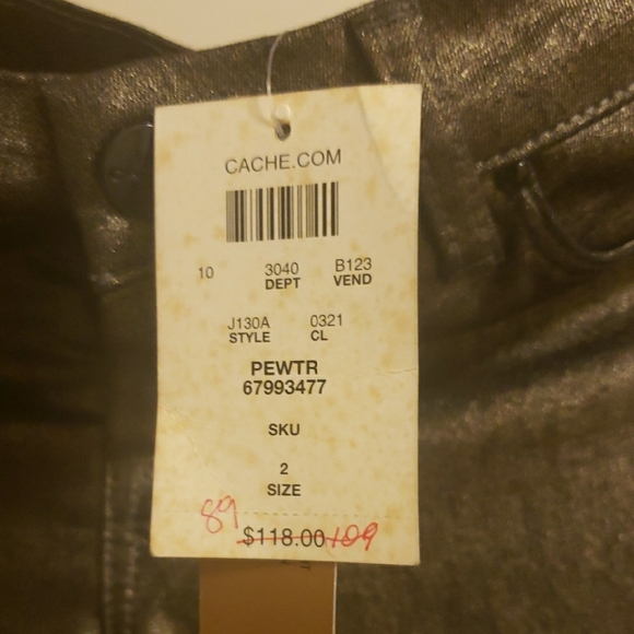 Cache Pewter Metallic Pants - Picture 4 of 6